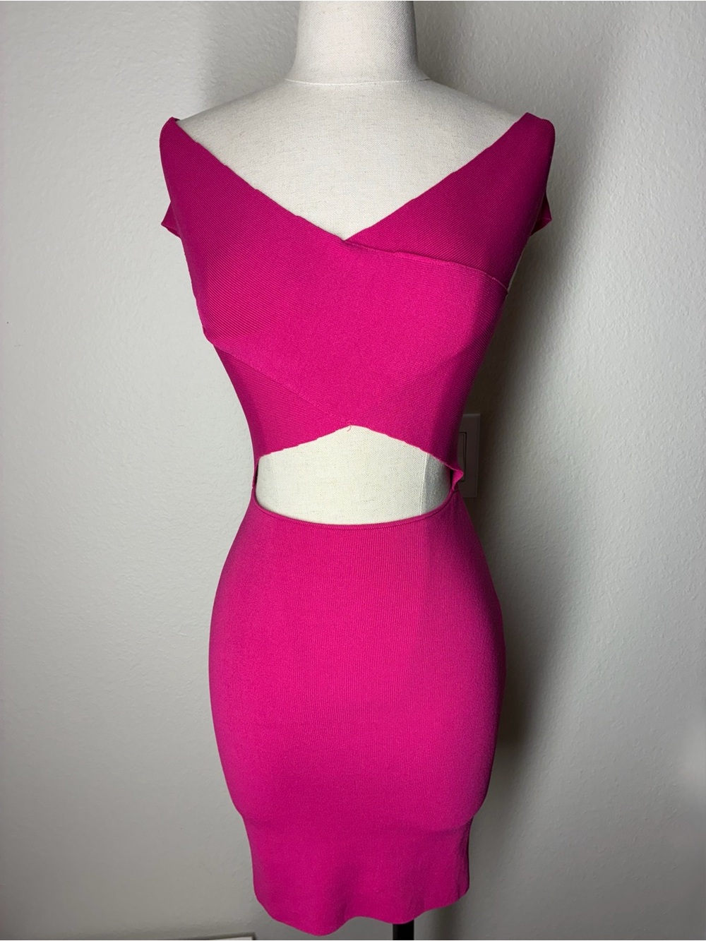 superdown Hot Pink Cutout Mini Dress, size Small